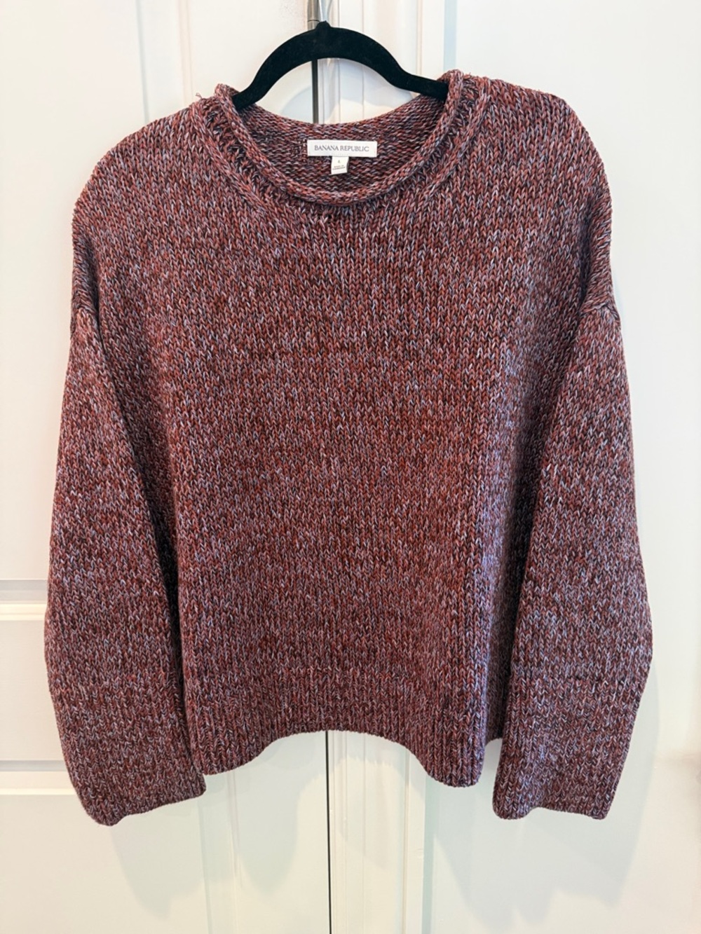 Banana Republic Cotton Roll-neck Sweater Size L Red Heather NWOT